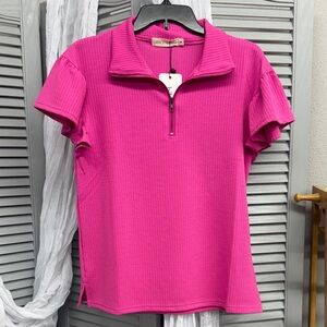 Fuchsia Short Sleeve Women's Top